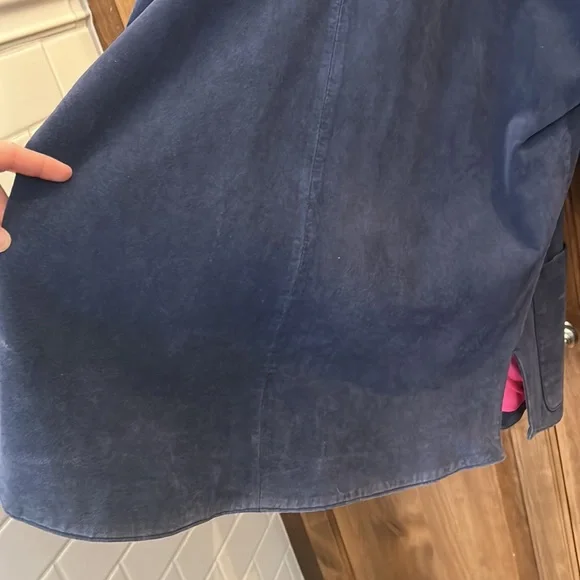 Shanghai Tang Size small women’s leather navy beautiful!!! Coat - Picture 7 of 16